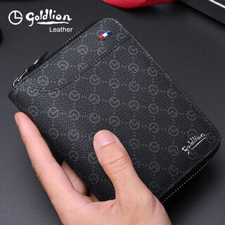 Goldlion men's card storage card holder, bank card id holder, 2025 latest large-capacity wallet, card holder, car key all in one, black, 30 multi-card slots design, officially authorized, one fake will be fined ten