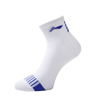 李宁乒乓球袜子男女款秋冬专业训练抗菌透气黑白正加厚短长筒运动袜 男女款AWSU053-4（39-46码） 中筒