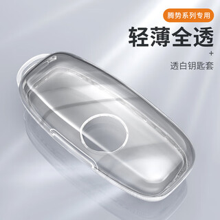 Tucker is suitable for 2023 denza n7d9 key cover silicone transparent dmi/ev female shell card buckle bag modification accessories card-transparent black