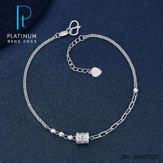 Kaibaolou pt950 platinum bracelet for women gold coin transfer bead-to-bead adjustable platinum bracelet 20cm 3.89g