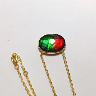 Libiao canada's new other natural crystal gemstone necklace for women ammolite stone pendant for women