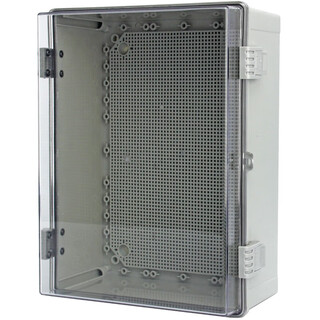 Yingxin plastic waterproof distribution box outdoor control foundation box monitoring waterproof box outdoor surface-mounted engineering meter box 400_300_170 gray door