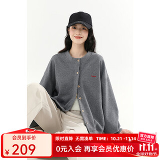 Asuka and new wine 2025 spring new fashion casual small loose gray baseball uniform short jacket women other dark gray hrc03 m