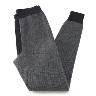 King deer pure cashmere men's thickened high-waist warm pants women's slim-fitting autumn and winter underwear wool bottoming cashmere pants men-sesame style-dark gray xl