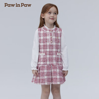 Pawinpaw shopping mall bear children's wear 25th spring and autumn new girls dress small fragrance red/20 110 cm