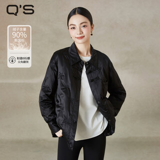 Guoxi (q`s) shopping mall same model guoxi 25 new winter light national style down jacket warm duck down light shirt style jacket black xs