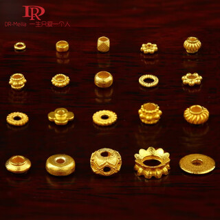 Dr-flvvskl gold separator 18k gold handmade ancient gold separator bead spacer diy jewelry bracelet necklace four-leaf clover/single (gp117)