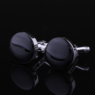 Hunting gift boxed french cufflinks, men's cufflinks, shirt buttons, cuff buttons, men's and women's style, black round enamel_black