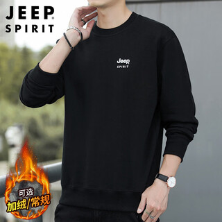 Jeep spirit jeep sweatshirt men's autumn and winter tops men's sweatshirt round neck bottoming shirt men's black xl