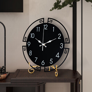 Puduo clock decoration home decor new chinese style table clock living room desktop pendulum clock art clock table clock tv cabinet atmospheric internet celebrity ornament desktop clock extra large 35*37cm