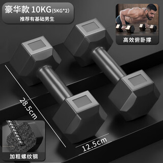 Aimeishi environmentally friendly plastic-coated hexagonal dumbbells for men and women home fitness equipment two 5kg