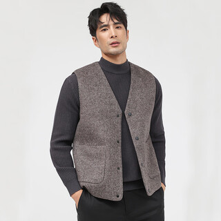 Boss wool vest, suit vest, men's high-end thermal vest, woolen woolen vest for inner and outer wear, men's vest, brown m 170