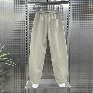 Kuraishi kazuki 2025 autumn new casual pants men's loose velvet sports trendy straight sweatpants solid color versatile scimitar pants trendy khaki xl