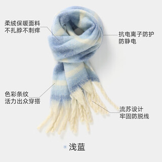 Camel mohair plaid scarf for women 2025 new autumn and winter korean version trendy and versatile couple warm and high-end scarf