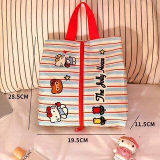 Yusenyi cute ktty large-capacity travel clothing storage bag underwear portable suitcase business trip packing bag striped cat sock storage bag-hanging bag