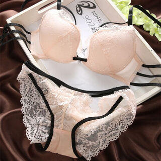 Aimu autumn and summer brand underwear for beautiful women with small breasts and sexy lace thin adjustable zodiac year bra set pink set 34/75b