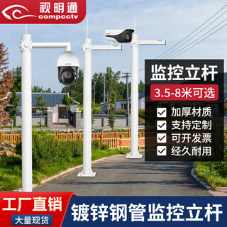 Shimingtong surveillance pole thickened 3m/4m/5m/6m camera hoisting vertical gun machine high-speed ball column bracket outdoor road community monitoring pole high-speed ball pole 5m wall thickness 3mm