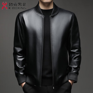 Jinba 2025, осенняя новая куртка haining из натуральной кожи, мужская короткая куртка из овчины, бейсбольная куртка, модная повседневная куртка, черная тонкая m 170 (100-120 jin jin равна 0,5 кг)