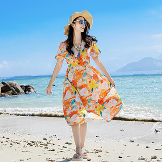 Zhaolu hainan island clothing parent-child clothes summer beach seaside travel sanya hawaii travel wear vacation suit beach skirt 2xl