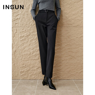 Insun ideal bottoms insun exclusively selected 2025 winter commuting velvet straight leg small leg suit pants carbon gray s