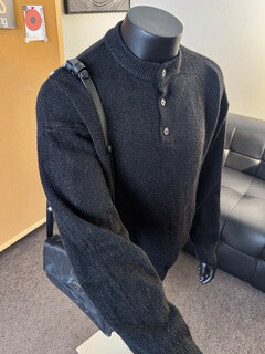 Idea fan leijun gray sweater large size henry collar sweater men's lazy style inner base sweater jacket black black m recommended 95-115jin jin is equal to 0.5 kg