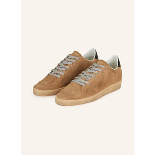 Golden goose men's sports sneakers, non-slip soles, breathable holes design, removable inner pads, thickened shoe edges, suede hellbraun / black 45