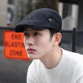 Fanmeilin hat men's autumn and winter peaked cap british retro fashion forward hat women's casual beret youth hat black adjustable