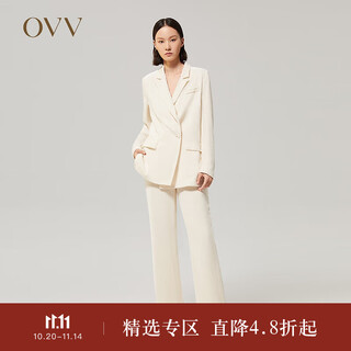 Ovv autumn and winter hot sale women's velvet material corduroy casual straight casual suit trousers off-white a3 m