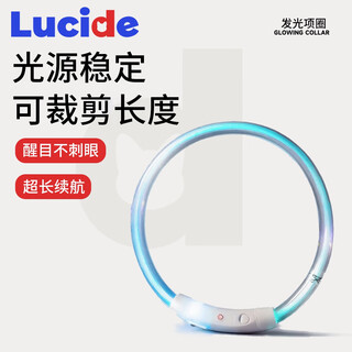Luhid dog collar, luminous dog leash, multiple luminous colors, adjustable size, anti-lost rechargeable model for walking the dog at night