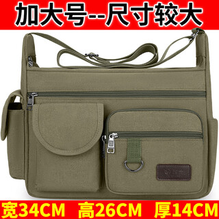 Yunqige custom canvas bag men's bag wear-resistant construction site tool bag large labor insurance bag shoulder crossbody bag large capacity travel bag extra large green size larger