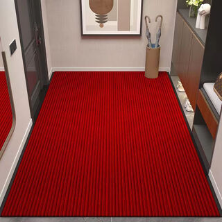 Beiyan hotel carpet door mat outside entrance floor mat door entry non-slip waterproof household outdoor foot mat double stripe-dark red 90*200cm