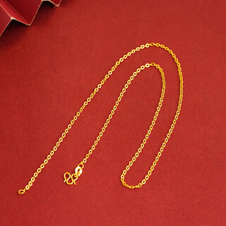 Non-fading sand gold necklace plain chain for women 18k without pendant new gold chain lanyard x2134 ol word chain + counter gift box