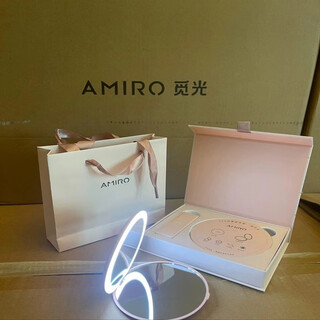 Amiro portable makeup mirror with light led dressing mirror portable foldable light-enhancing eye beauty magnifying mirror as a gift for wife miguang portable sunglasses gift box