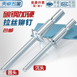 Tianzhuo hardware brushed rivets, internal lock/external lock pull rivets, 304 stainless steel/galvanized/aluminum alloy, cup-type core blind rivets, countersunk head, 4.8*12, 500 pieces per box