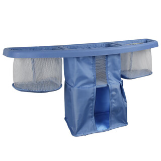 Renjuyi multifunctional crib storage bag hanging bag bedside diaper bag bedside storage bag storage rack large capacity washable blue (double-layer model)