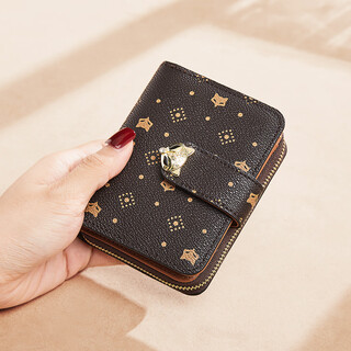 Golden fox (foxer) women's wallet large capacity short card holder money note holder clutch coin purse light luxury girlfriend birthday gift
