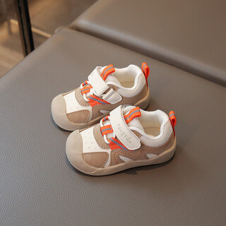 Tyrannis yangma recommends new autumn toddler shoes for boys, september and october - 4-year-old girls, infants and toddlers, non-slip soft brown - stitching color - leather surface 12 cm inner length