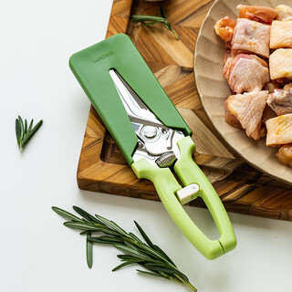 Luntayo kitchen scissors, multi-functional stainless steel sharp fish, duck and goose food scissors, automatic sharpening, food-grade household chicken bone scissors, tingwu meilu (magnetic absorption sodium, automatic sharpening)
