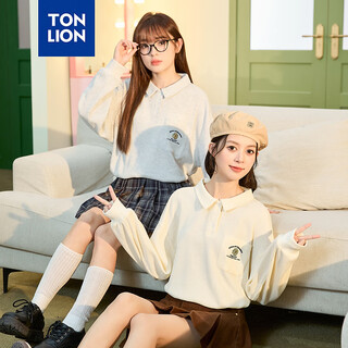 Tangshi 24 spring new style women's left chest patch pocket small details lapel long sleeve polo beige s