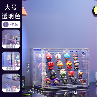 Rimier blind box storage display stand desktop dustproof new transparent mapote foam large capacity ladder figure storage box transparent large 35.5*18.5*27