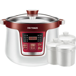Tianji electric stew pot ceramic water-proof stew pot bird's nest 5 people 6 fully automatic soup, porridge, steaming and stew artifact household large capacity capacity one pot four bladders 3.2l