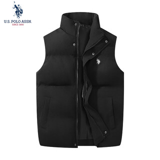 U.s. polo assn. down cotton vest men's autumn and winter outdoor windproof versatile vest warm vest men's jacket black xl