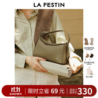 Lafitin first layer cowhide bag for women 2025 new genuine leather commuter bag shoulder crossbody portable lunch box bag 622219 first layer cowhide small size elephant gray