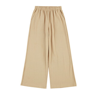 Allblu youlan fashion knitted pants (straight + wide leg) comfortable and crisp 24 autumn new parent-child commuting casual pants log brown (wide leg) 165