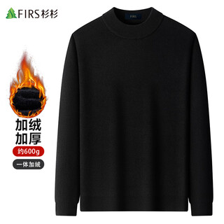 Shanshan velvet thickened knitted sweater for men, long-sleeved autumn and winter half turtleneck for middle-aged and young people, casual pullover bottoming sweater