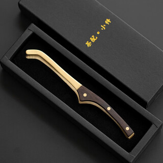 Not clumsy tea set accessories tea clip purple sandalwood tweezers tea ceremony six gentlemen tea clip solid wood tea cup tea leaf clip 4-ebony (bent) copper tea clip