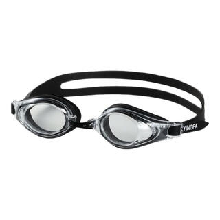 Yingfa swimming goggles for men and women, high-definition waterproof and anti-fog swimming goggles for teenagers and adults, professional large-frame swimming myopia glasses equipment, black and transparent - fashionable style