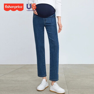 Fisher-price american fisher-price maternity pants jeans spring and autumn outerwear straight leg wide leg pants spring petite maternity clothes spring clothes blue xl 130-145jin jin equals 0.5kg suitable to wear