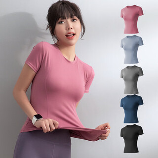 Yu zhaolin yoga wear short-sleeved t-shirt women's summer pilates training fitness top sports quick-drying running bottoming shirt