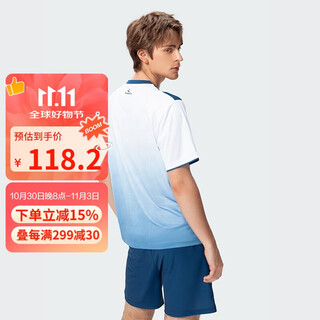 kawasaki川崎羽毛球服运动T恤速干吸汗透气男款大赛训练服C1043 灰蓝色 XL